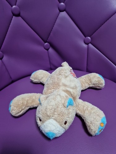 Peluche doudou ours beige - doudou, bleu