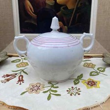 SUCRIER ANCIEN EN PORCELAINE DE PARIS LISERÉ ROSE