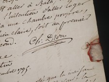 Chevalier d'EON - Lettre autographe signée au sujet de Bath - Manuscrit