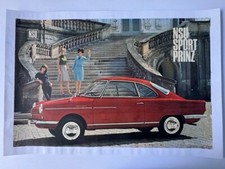 AFFICHE ANCIENNE ORIGINALE NSU SPORT PRINZ BERTONE ( 1000 TT TTS SPIDER WANKEL )