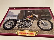 Harley Davidson 750 Flathead chopper fiche carte moto passion collection Atlas