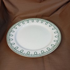 Assiette ancienne Boch Frères Bonaparte – Faïence décor vert rubans