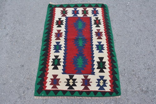 Vintage kilim rug 4x3 - vintage,