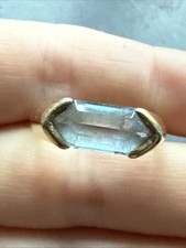 Ancienne Bague En Argent Massif 925 Jonc Alliance Anneaux Créateur bleu 