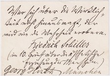 Georg Hirth Écrivain Éditeur Autographe Manuscrit Schiller Citation 1903