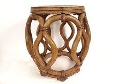 Sellette chinoise tabouret bois bambou plateau porcelaine femmes Chine XXè