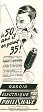 Publicité ancienne rasoir électrique Philishave 1950 issue de magazine