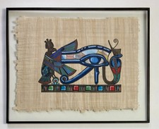 L'Oeil d'Horus (Oudjat) sur papyrus et encadré