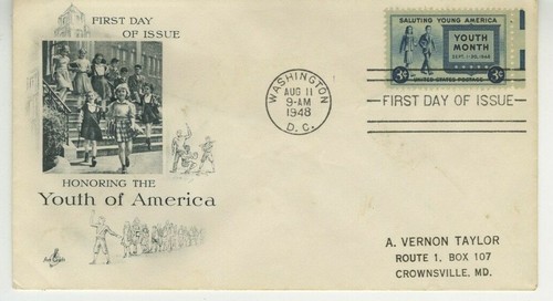 Youth america fdc - youth, 1948