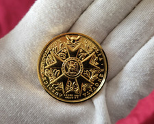 MEDAILLE NAPOLEON BONAPARTE -  AUSPICE GALLIA RENOVATA - BRONZE DORE - MONNAIE