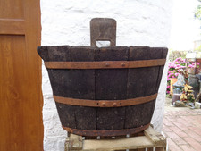 ANCIENNE HOTE DE VENDANGE EN BOIS JARDINIERE DECO DE JARDIN 46,5 X 50,5 X 25 CMS