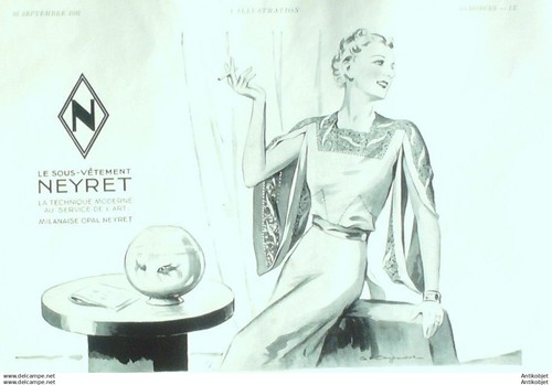 Publicite lingerie neyret - lingerie, 1933