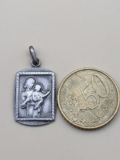 Pendentif Argent Bijoux Ancien Vintage Médaillon Religion Saint Joseph