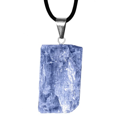 Natural blue kyanite - natural, pendant