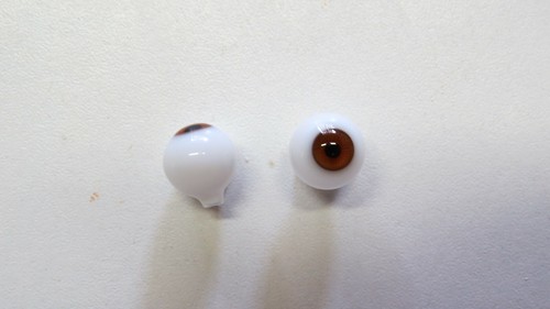 Yeux poupée ancienne marron - yeux,