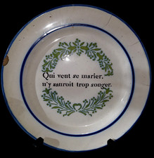 ANCIENNE ASSIETTE PARLANTE DE