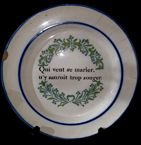 Ancienne assiette parlante - assiette, de