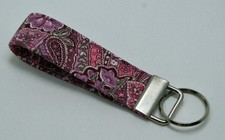 Pink Paisley Key Chain Ring