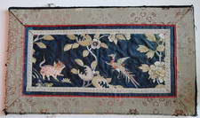 ANCIENNE BRODERIE CHINOISE SUR SOIE XIXème