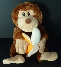 DC1. DOUDOU PELUCHE marque ? SINGE avec banane marron beige banane 32cm TTBE