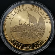 MEDAILLE 41mm Dorée LA MARSEILLAISE 14 JUILLET 1795 / REVOLUTION FRANCAISE
