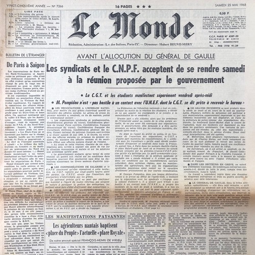 Journal monde mai - monde, 25