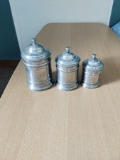 Lot De 3 pot en etain
