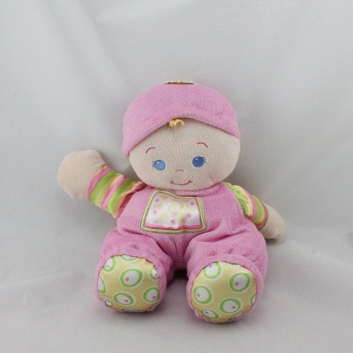 Doudou poupon rose vert - , jaune