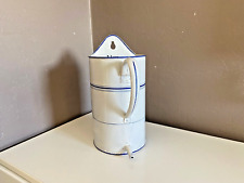 Ancien Pot a Lavement en Tole Emaillée Vintage Ustensile Médical Pichet 2 Litres