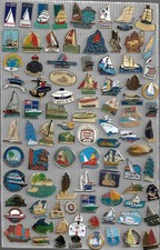 lot de 87 pin's bateaux (voiliers, péniches, peche, hors bord, barques.....)