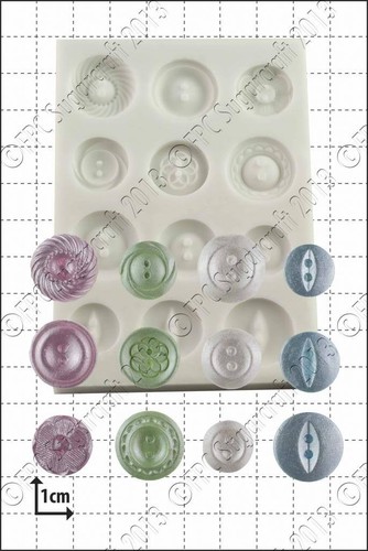 Moule silicone uni boutons - silicone,
