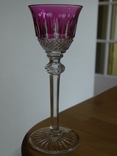 SAINT LOUIS VERRE LIQUEUR CRISTAL TAILLE TOMMY AMETHYSTE ht 13,5 cm signé défaut