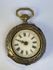 MONTRE GOUSSET FEMME EN ARGENT @ BEAU BOITIER DECORE @ A REVISER @ POCKET WATCH