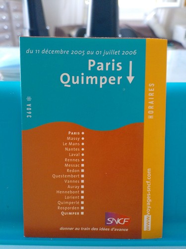 Horaires paris quimper - horaires,