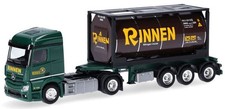 HERPA, MERCEDES-BENZ Actros S. 4x2 avec porte container 3 essieux et containe...