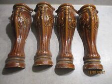 ancien pieds de cuisinière en fonte emaille maron haut 24 cm