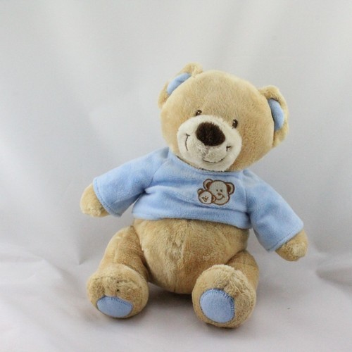 Doudou ours beige - , bleu