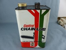 Bidon tôle CASTROL CHAIN-LUB 5 litres VIDE pour collectionneur