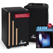 Cajon Batterie a Main Instrument de Percussion Tambour du Monde Housse Set Noir