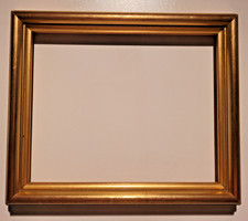 CADRE BOIS DORÉ FEUILLE D'OR 29,5 cm x 24,5 cm FEUILLURE 25,3 cm x 20,3 cm XXème