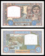 Billet France - 20 Francs Science et Travail - 07-12-1939 - SUP+ - Fay : 12.1