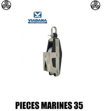 POULIE DOUBLE VIOLON A TAQUET Ø 34 MM VIADANA 89.08 CORDAGE 8 MM