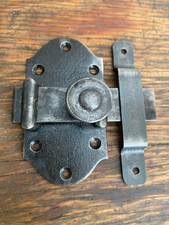 Ancien gros verrou en fer forgé pour porte,serrure ferrure heurtoir penture