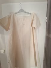 CHEMISE de NUIT ancienne en lin naturel brodée main  époque 1900