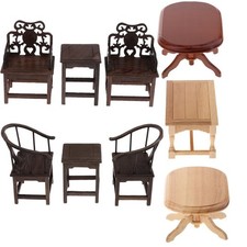 Table à thé miniature en bois pour maison de poupée 1/6