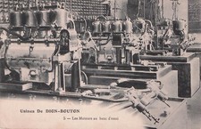 Carte postale postcard AUTOMOBILE VOITURE CAR USINES DE DION-BOUTON moteurs banc
