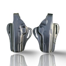 Étui en cuir OWB Pancake 1911 Colt Kimber Ruger RH/LH noir marron Snap Strap