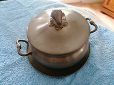 Soupière En Etain Avec Plateau