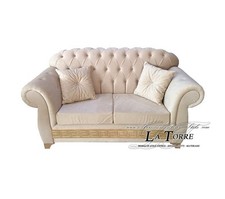 Sofa 2 Places Réseau Et Matelas Chesterfield Moderne Cuir Éco Ou Velours Qualsia