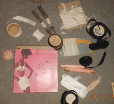 fin de mercerie ruban gallon  tissus élastiques au pingouin + boite publicitaire